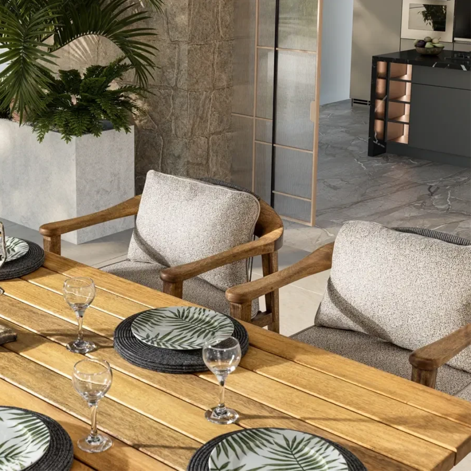 Ecolux APOLLO İroko Bahçe Balkon Yemek Takımı 6 Kişilik