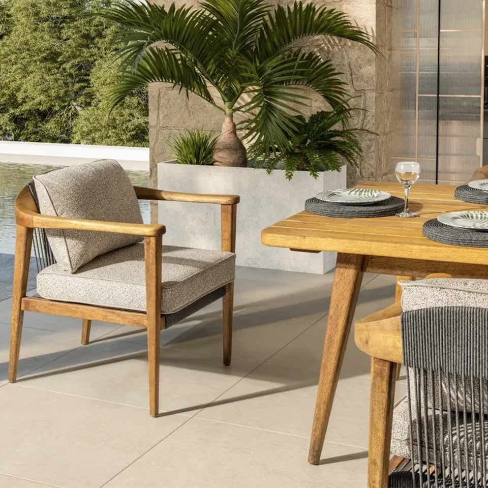 Ecolux APOLLO İroko Bahçe Balkon Yemek Takımı 6 Kişilik