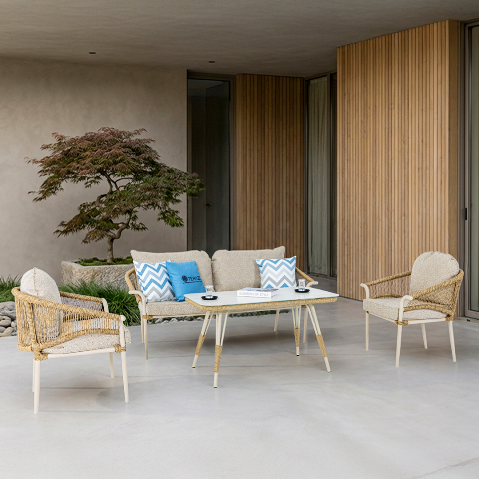 Adalux AQUA MIDI 3-1-1 Alüminyum Bahçe Balkon Oturma Grubu