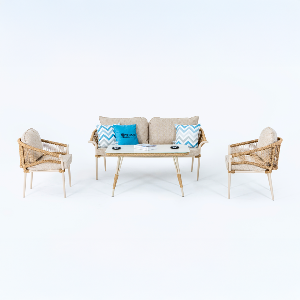 Adalux AQUA MIDI 3-1-1 Alüminyum Bahçe Balkon Oturma Grubu