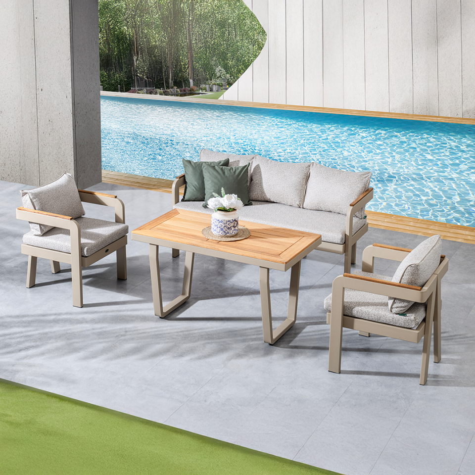 Adalux ATLANTİS MIDI 3-1-1 Alüminyum Bahçe Balkon Oturma Grubu