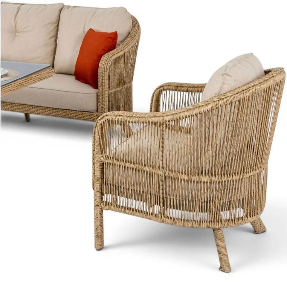 Adalux LUCCA 3-1-1 Rattan Bahçe Balkon Rattan Oturma Grubu