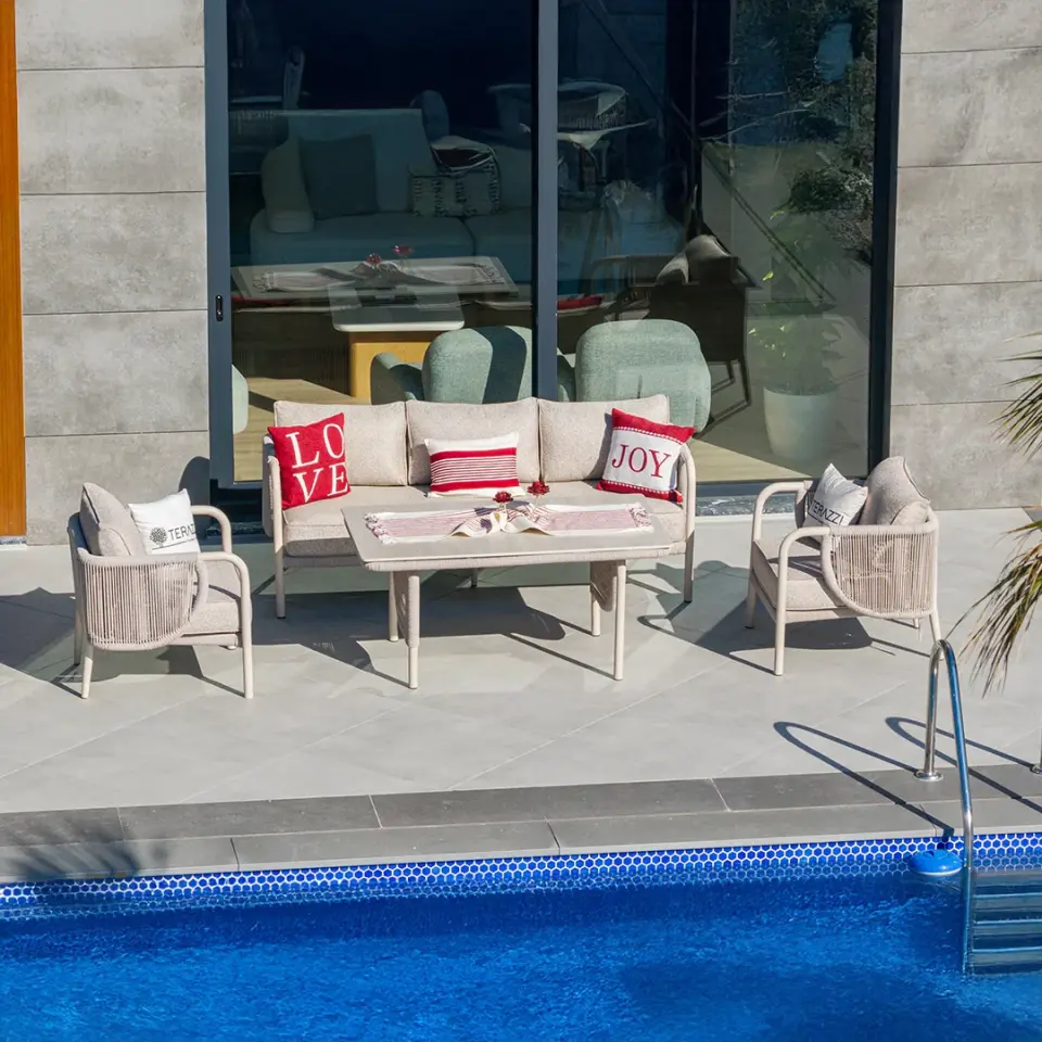 Adalux ELEGANCE 3-1-1  Alüminyum Bahçe Balkon Oturma Grubu