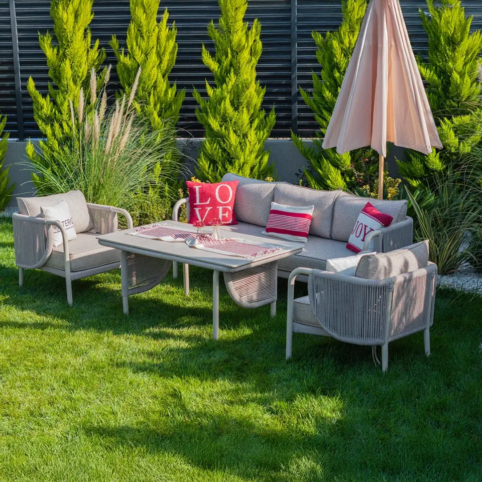 Adalux ELEGANCE 3-1-1  Alüminyum Bahçe Balkon Oturma Grubu