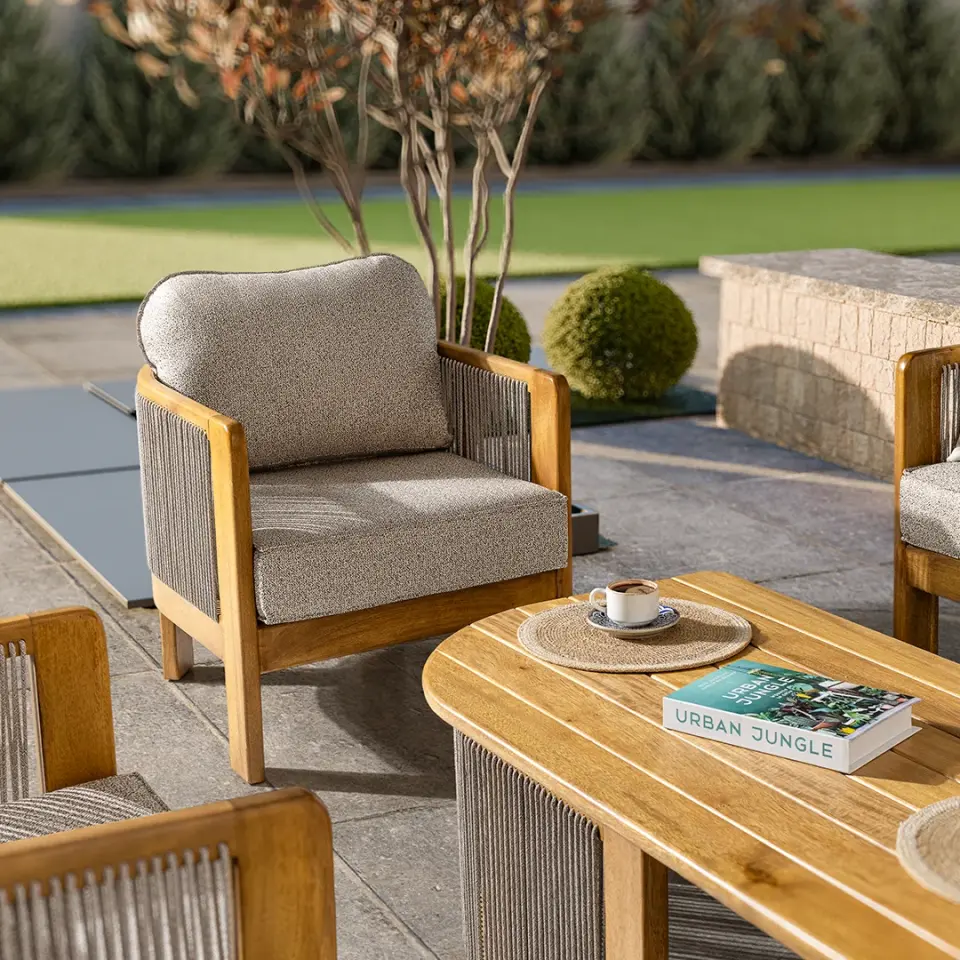 Adalux ARES 3-1-1 Ireko Wood Bahçe Balkon Oturma Grubu
